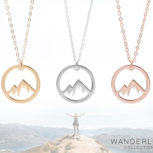 Mountain Necklace, Wanderlust Necklace, The Mountains Are Calling, Mountain Jewelry, Mountain Pendant, Mountain Charm,