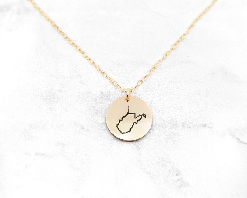 West Virginia Necklace \u2022 State Necklace \u2022 West Virginia State Necklace \u2022 Home State Necklace \u2022 Personalized State Necklace