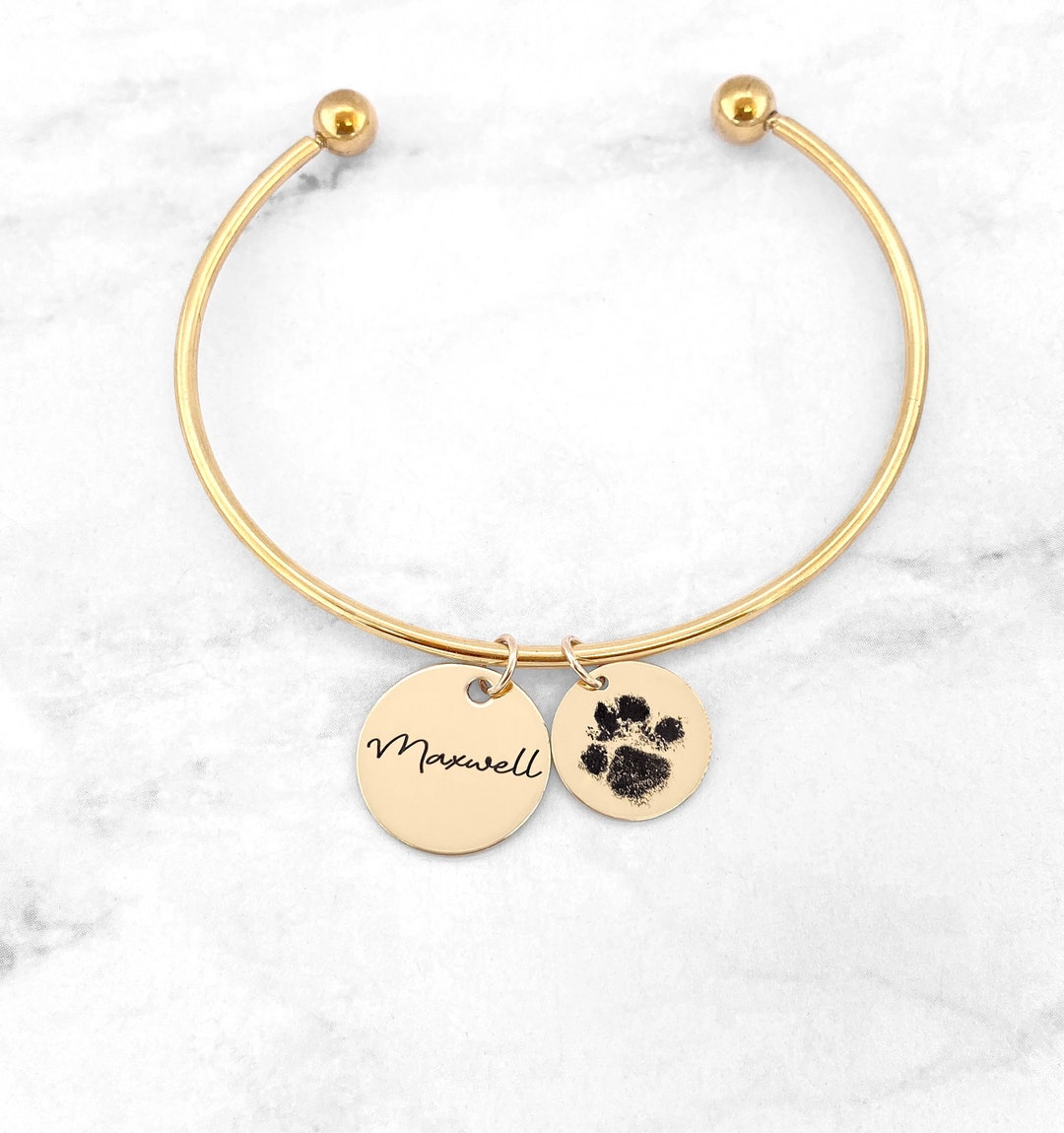 Paw Print Bracelet • Your Actual Pet Paw Print Bracelet • Custom Pet ...