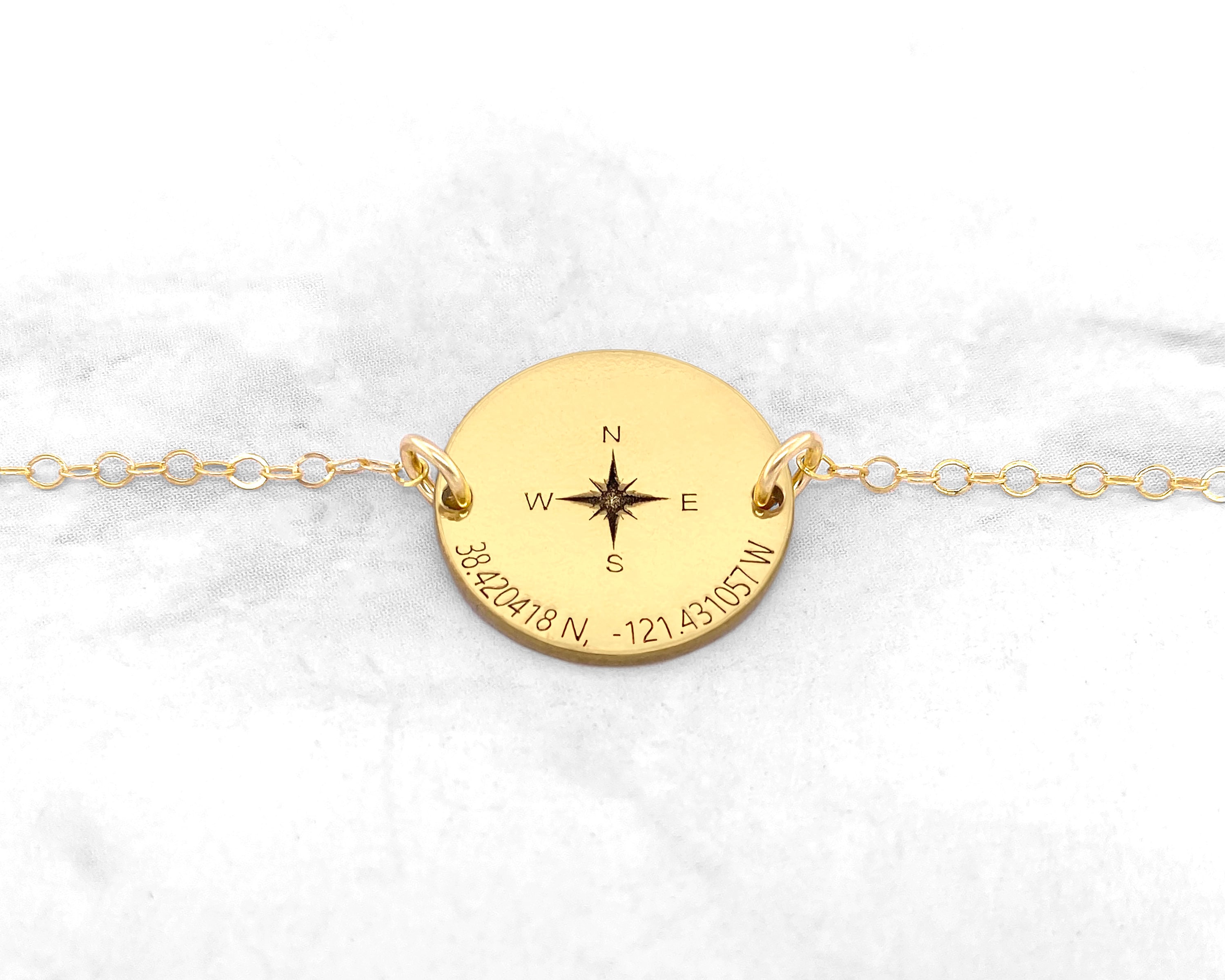 Coordinate Compass Bracelet Custom Coordinate Bracelet Etsy