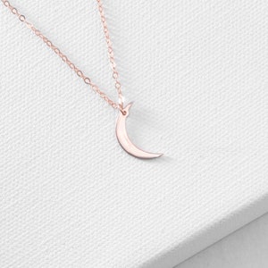 Moon Necklace Crescent Moon Necklace Dainty Gold Moon Pendant image 10