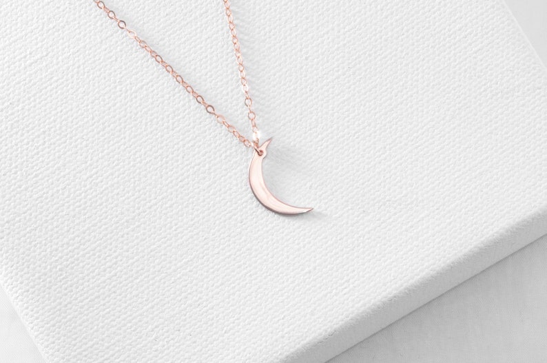 Moon Necklace Crescent Moon Necklace Dainty Gold Moon Pendant image 10