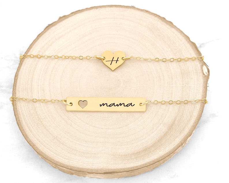 Personalized Mother Daughter Bracelet Set Mom Bracelet Etsy