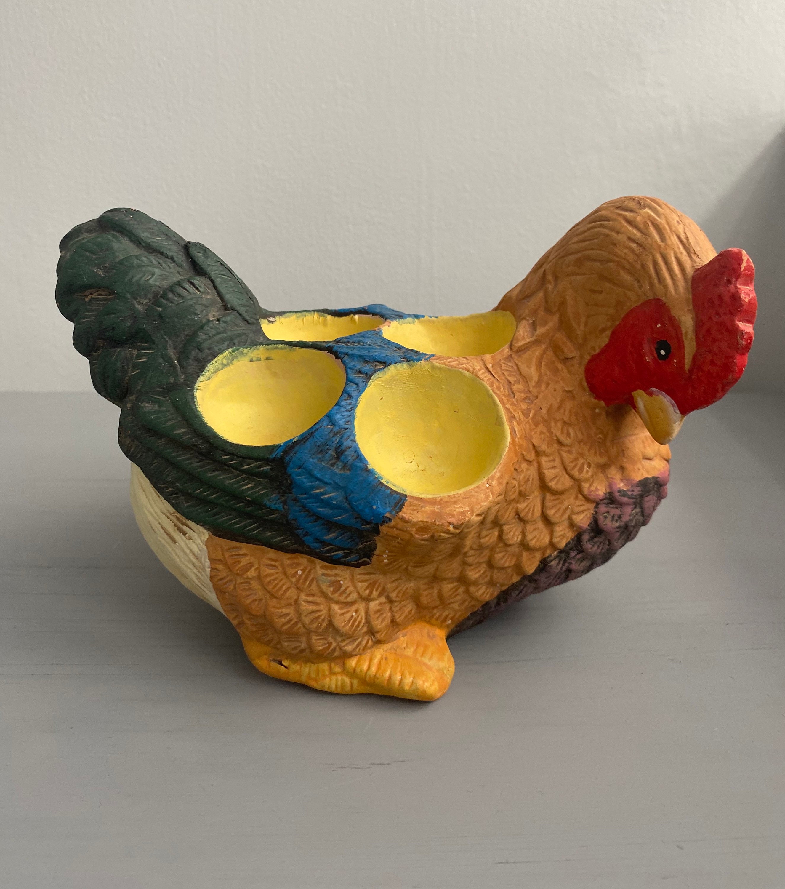Pottery Hen shaped egg holder Etsy