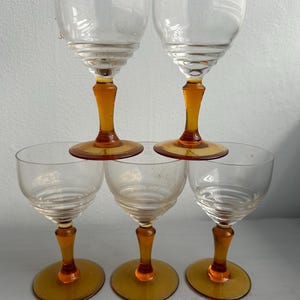 Vintage port or sherry glasses set of 5