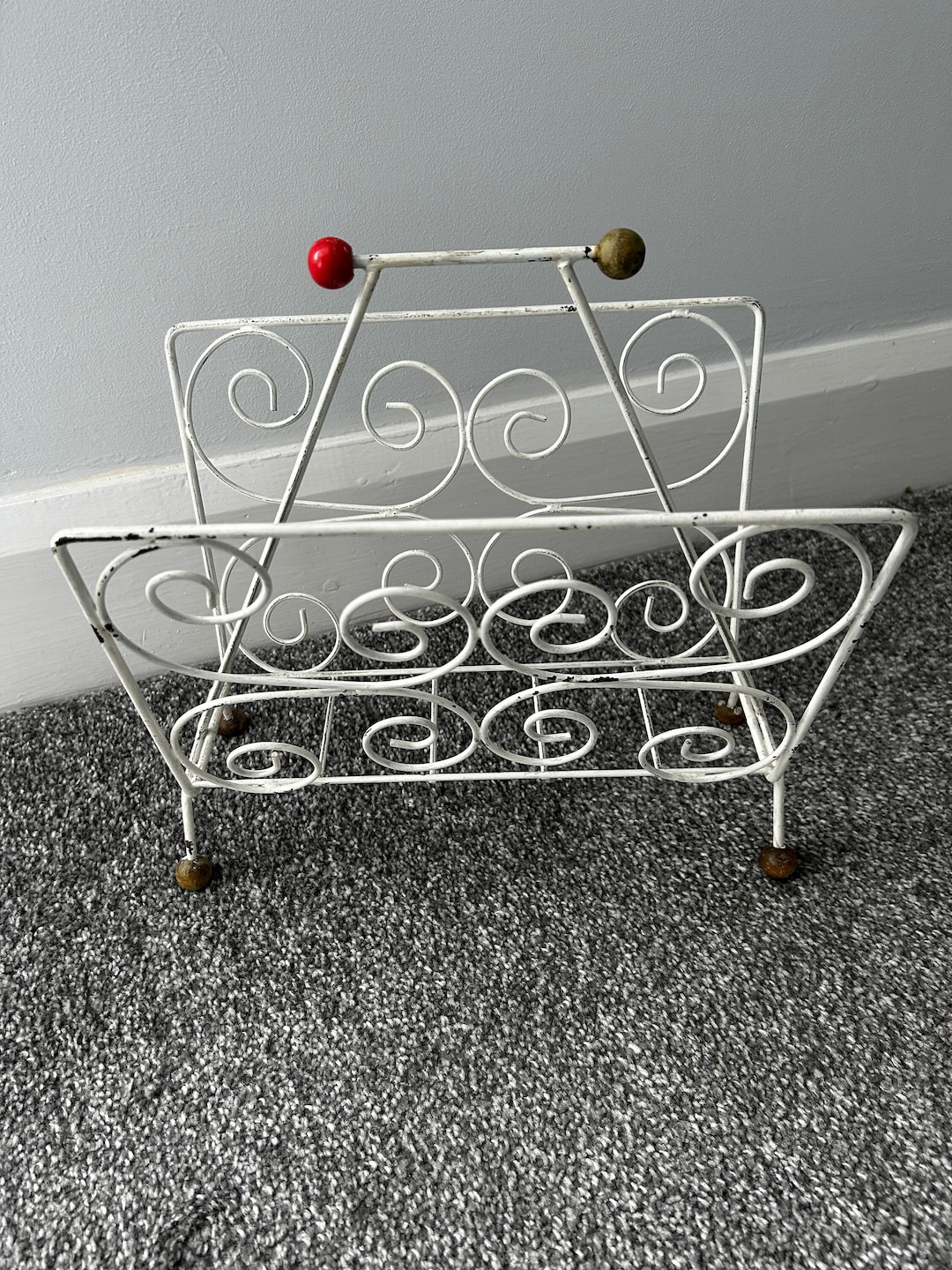 Vintage Metal Magazine Rack Etsy