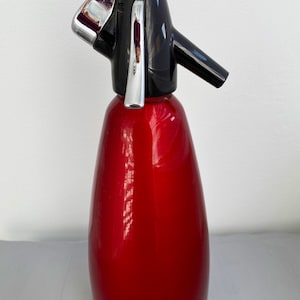Vintage BOC red soda syphon