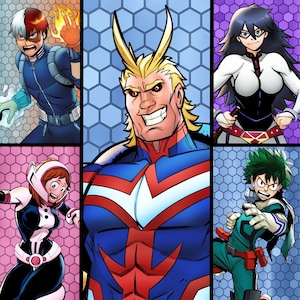 Poster épico de My Hero Academia Heroes Unite em 11x17