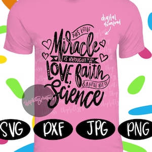 Pequeño milagro IVF bebé embarazo anuncio SVG camisa silueta cricut / Handlettered Ivf milagro bebé camisa SVG / Descarga digital