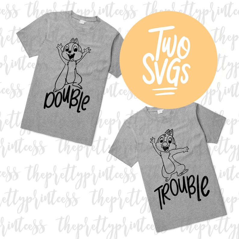 Download Double Trouble Couples Siblings Shirt SVG Set Cut Files ...