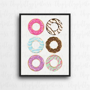 Donut Print | Donut Art, Donut Decor, Doughnut Donut Printable, Donut Party Decor | Digital Download
