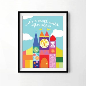 It&#39;s A Small World After All | It&#39;s a Small World Print | Neutral Nursery Print | Digital Download