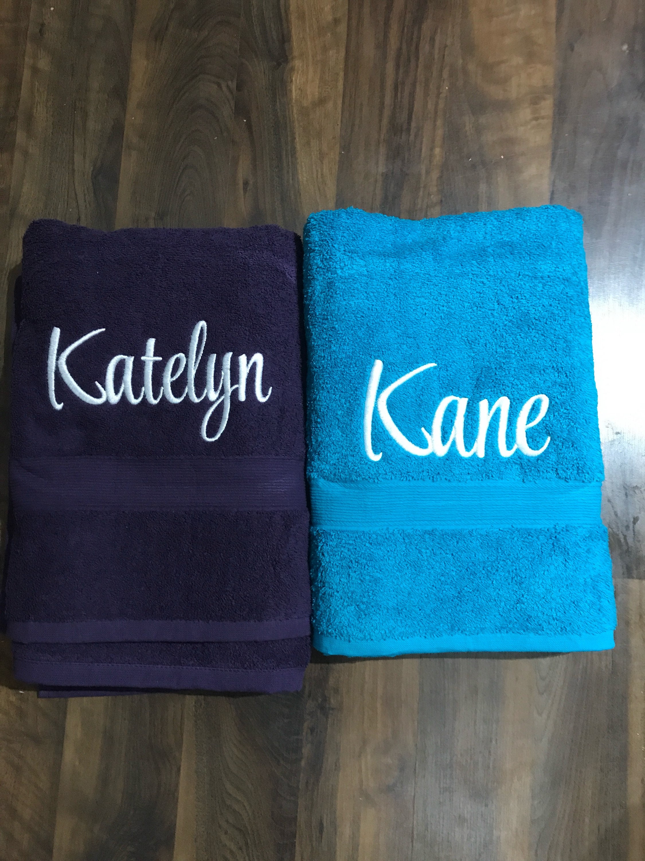 Personalised towel with a name Etsy
