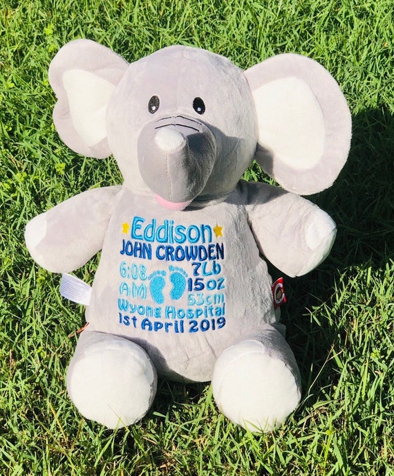 personalised baby elephant teddy