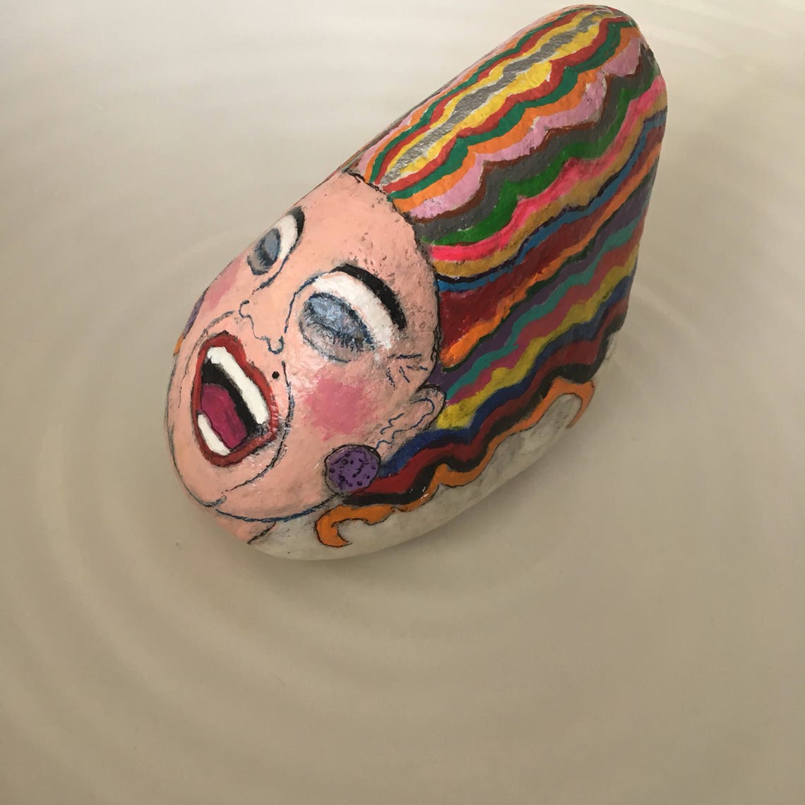 Galet peint à la main art rupestre pierre peinte roche - Etsy France