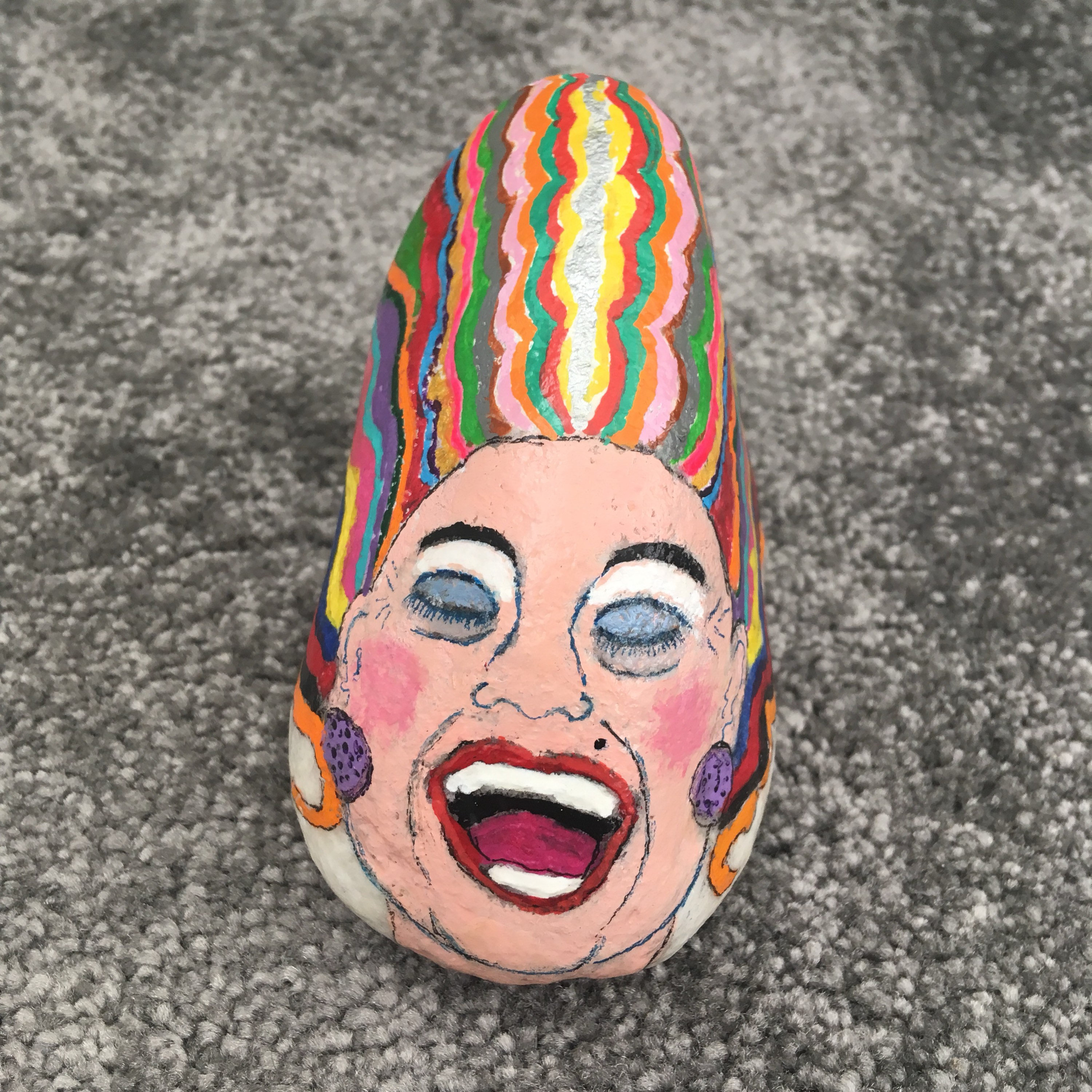 Galet peint à la main art rupestre pierre peinte roche - Etsy France