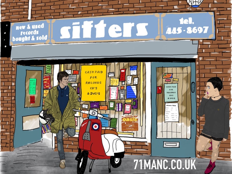 Oasis Sifters Mr Sifters Shakermaker Manchester Music Art Print Size A3