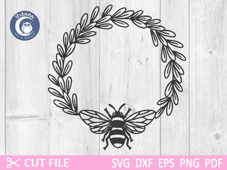 Bee Wreath SVG Honey Bee SVG Monogram Frame SVG Bee frame | Etsy