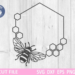 Bee Frame SVG, Bee Monogram Frame, Honey Bee SVG, Monogram Frame SVG, Bee Frame svg, Bee Hexagon Frame, Queen Bee Wreath, Bee Clipart