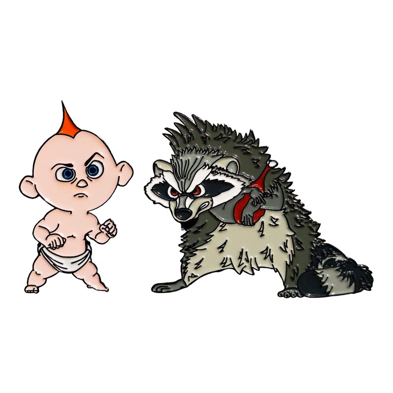 Enamel Pins Jack Jack vs Raccoon