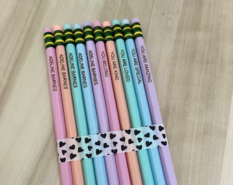 Lápices personalizados: regreso a clases, regalo para maestros, útiles escolares