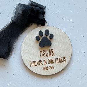 Pet Memorial Ornament Pet Loss Gift pet  Remembrance gift Forever in Our Hearts In Memory pet gift Christmas ornament
