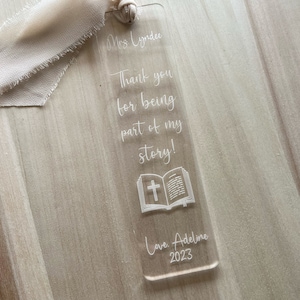 Sunday School Teacher Gift | Bookmark | Acrylic | Jesus | Church | Thank You | Cross | Bible