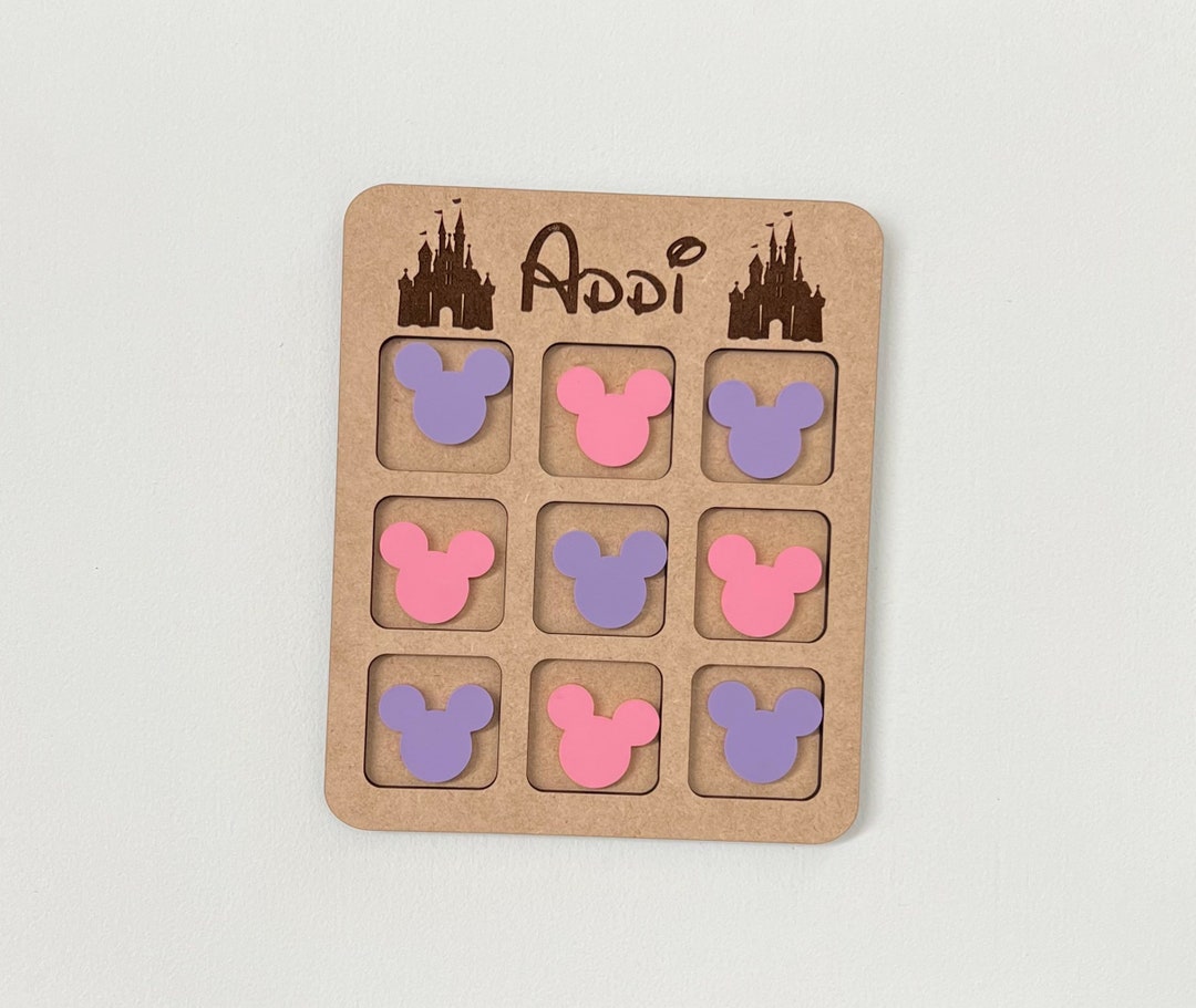 Custom Disney Tic Tac Toe Game Travel Kids Mickey Minnie - Etsy