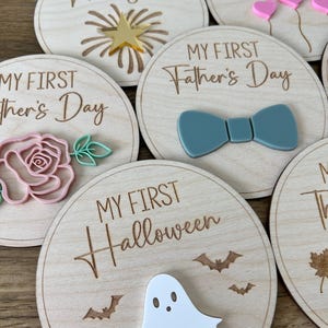 Baby&#39;s First Holiday Milestone Rounds: Photo Prop Set, newborn, first year