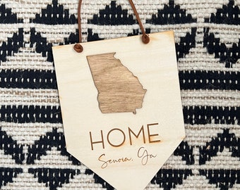 Home | Pennant | State | Custom | Wood | Home Decor | Engraved