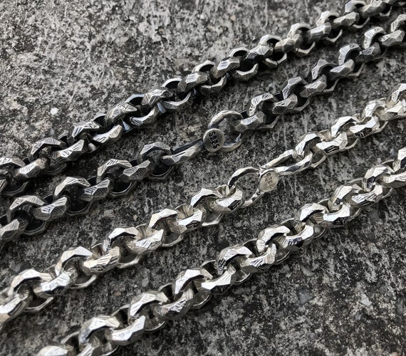 925 Sterling Silver Heavy Chain, Chunky Silver Chain Necklace  