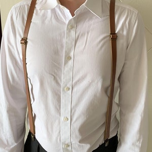 Brown Leather Suspenders Groomsmen suspenders Wedding Suspenders Best Men Gift Groomsmen Gift Suspenders Personalized Groomsman Gift image 10