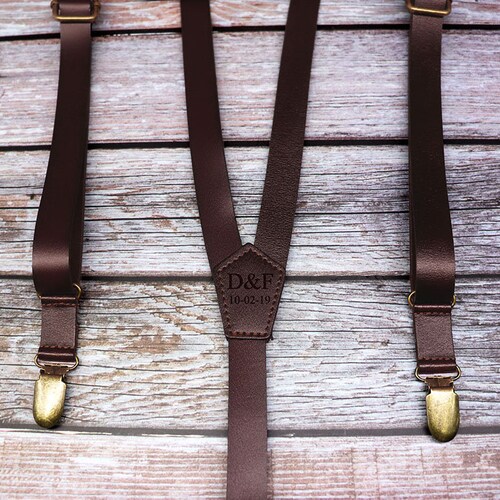 Persoanlized Suspenders Engraved Mens Braces for Grooms Etsy