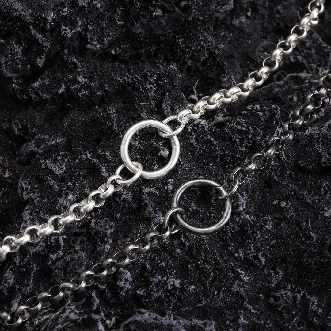 Sterling Silver Rolo Chain, 925 Silver Spring Ring Clasp Necklace ...