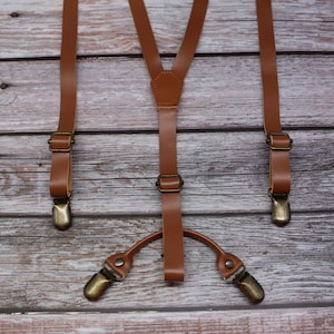 Groomsmen Gift Groomsmen Suspenders for Best Man Gift Grooms Suspenders Wedding Suspenders Genuine Leather Suspenders Wedding Suspenders image 5