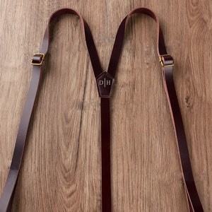 Groomsmen Gift Personalized Gifts For Men Suspenders Grooms Suspenders Wedding Suspenders Dark Brown Leather Suspenders Rustic Wedding