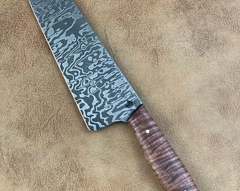 Custom Order  for Random pattern Damascus 8" carbon steel Chef knife