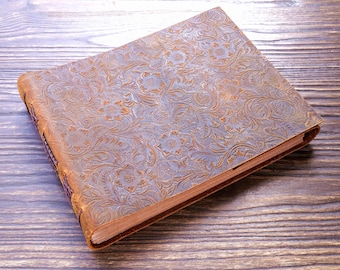 Leather Guest Book Album Scrapbook Our Memories Gift for Her Gift for Mom