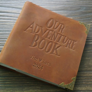 Personalized Our Adventure Book ,Custom Photo Album ,Leather Scrapbook , Adventure Book,Gift for Him and Her, Anniversary Gift