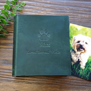 Personalized Photo Album with Pockets,Pet Album,Cat Album ,Pet Momory Book,Dog Album Gift for My Dog Cat,Christmas Gift