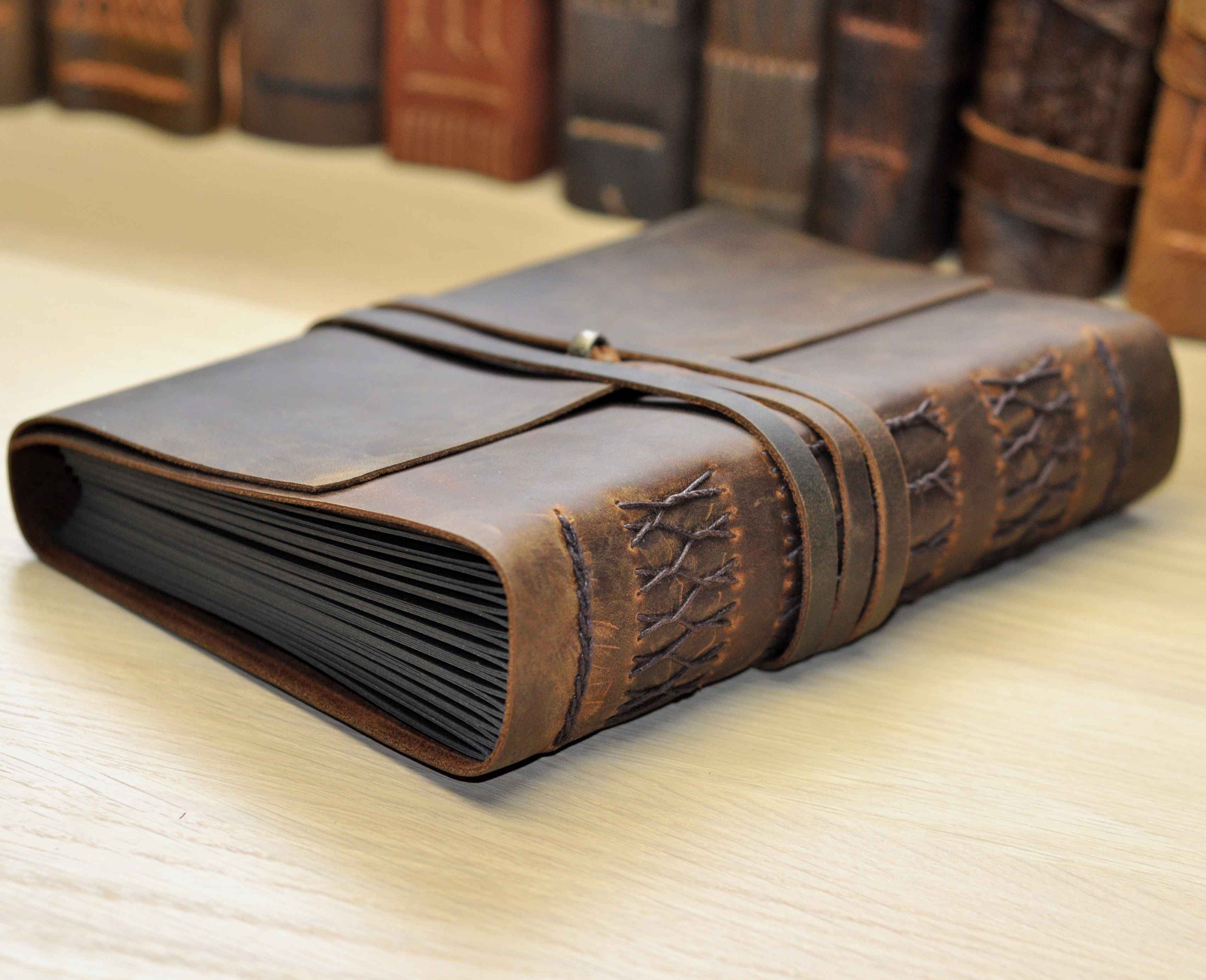 Vintage Style Handmade Leather Wedding Photo album guestbook Etsy