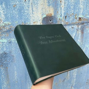 Personalized Leather Photo Album with Pockets,Album for 100/200/300 Photos
