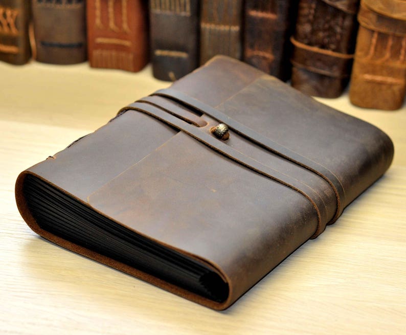 Personalized Leather Photo Album Rustic leather album Etsy