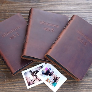 Personalized Our Adventure Book ,leather scrapbook ,Photo Album