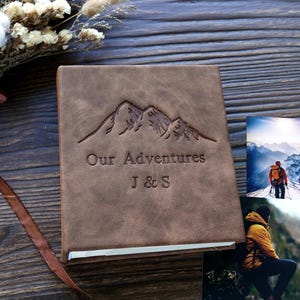 Personalized Our Adventure Book ,Custom Photo Album ,Leather Album ,Gift for Him and Her, Anniversary Gift