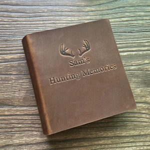 Personalized Leather Photo Album Adventure Book Christmas Gift for Him and Her