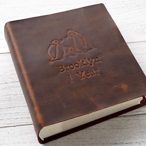 Personalized Leather Photo Album ,Baby photo album,Family photo Album,Birthday Gift,Gift for Him and Her