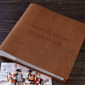 Adventure Book Personalized 4x6 Photo Album with Pockets Anniversary Gift for Her