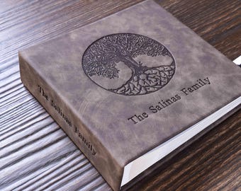 Álbum de fotos personalizado, libro de recuerdos familiares, álbum familiar, diario de cuero, regalo de aniversario para él y para ella