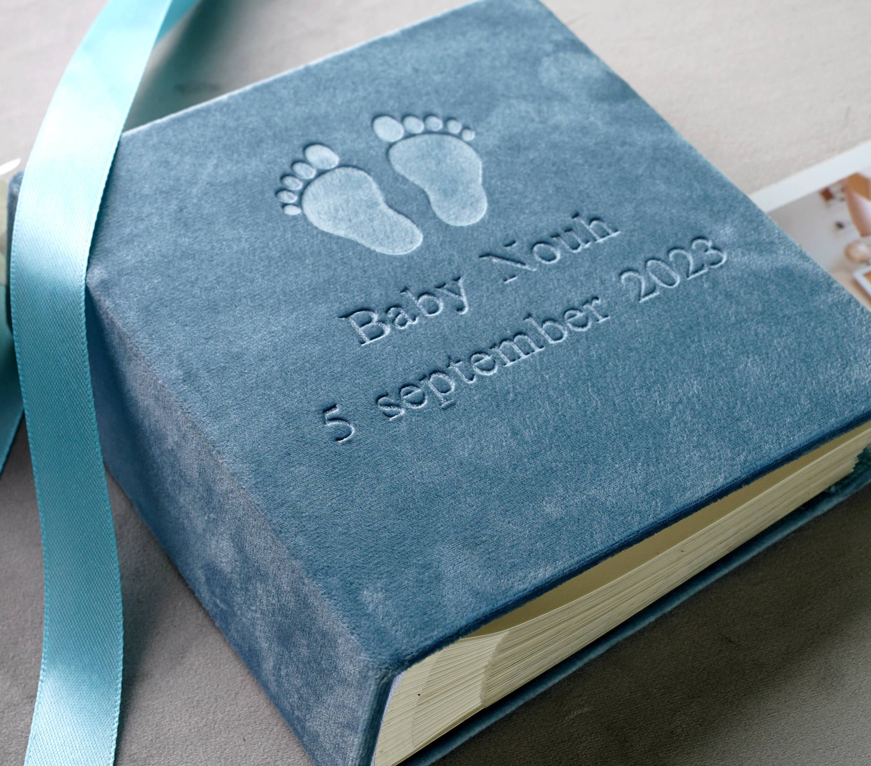 Personalized Photo Album with Pockets,Baby Album,Anniversary Ablum,First Year Gift